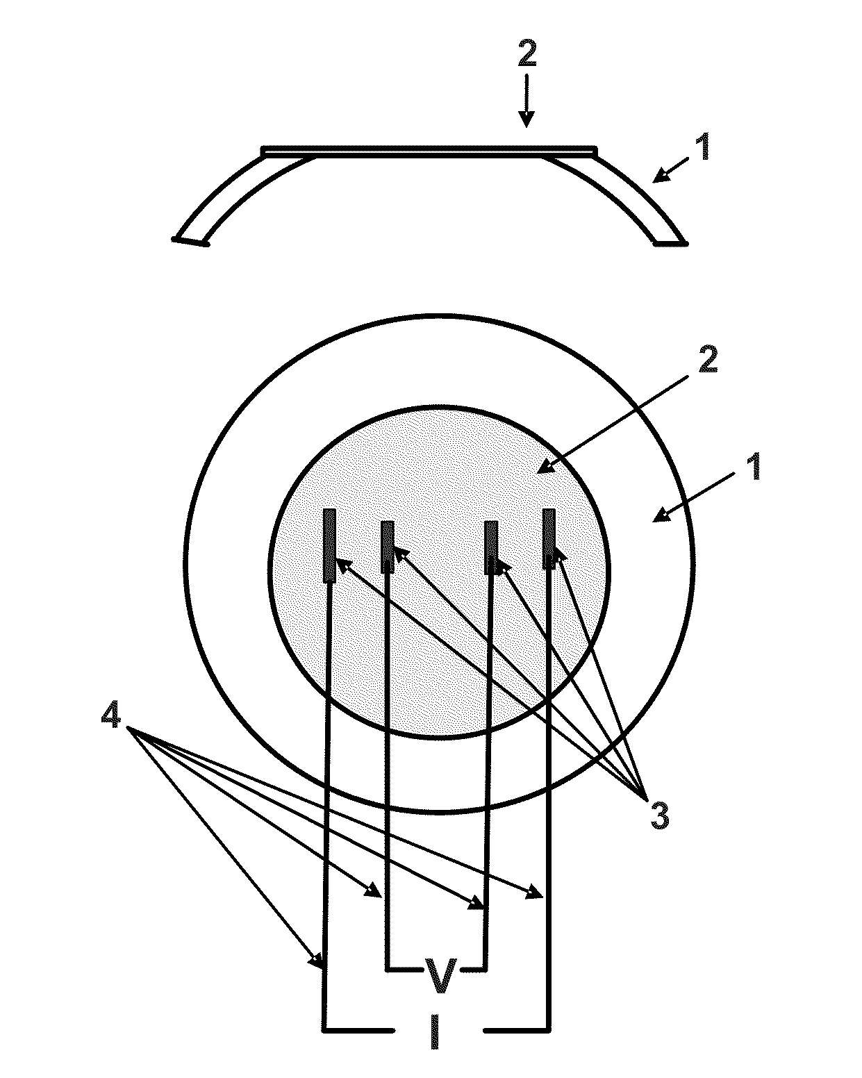 Sensor contact lens, system for the non-invasive monitoring of intraocular pressure and method for measuring same