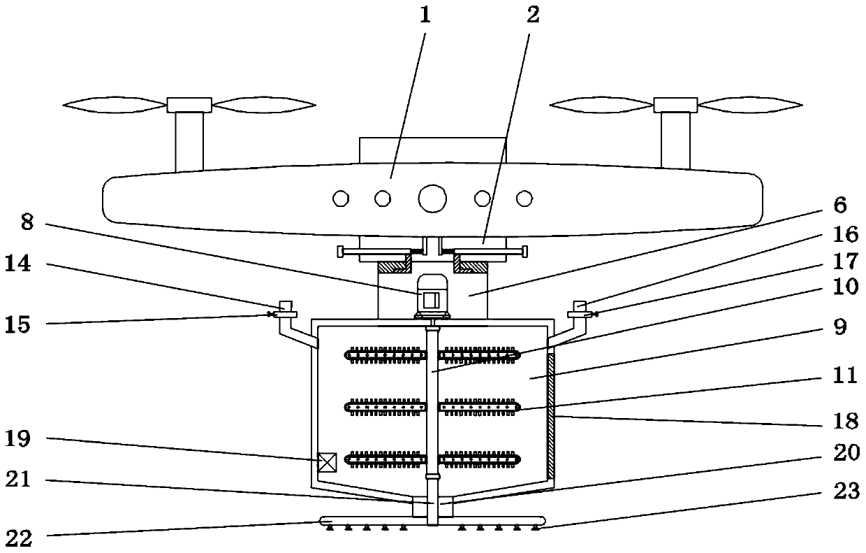 Medicine spraying device for unmanned aerial vehicle