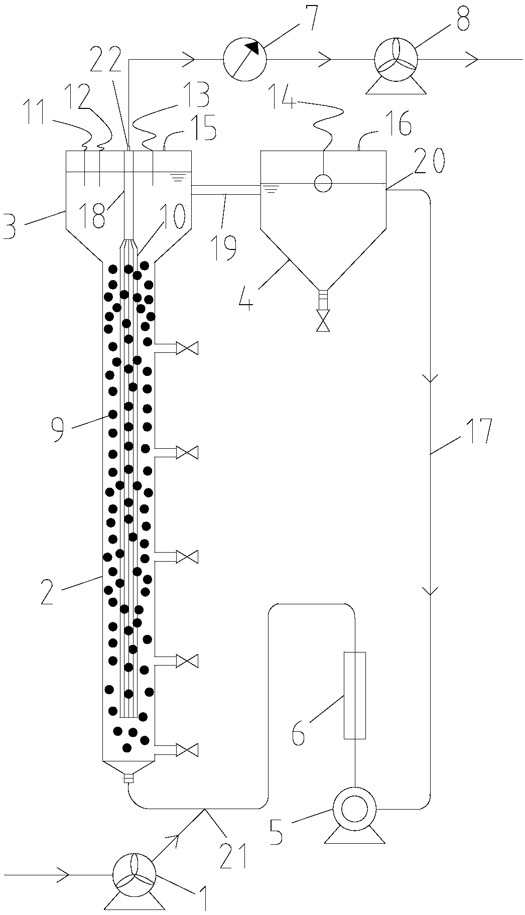 Efficient anaerobic granular sludge bed membrane bioreactor capable of self-supplying energy and operation method