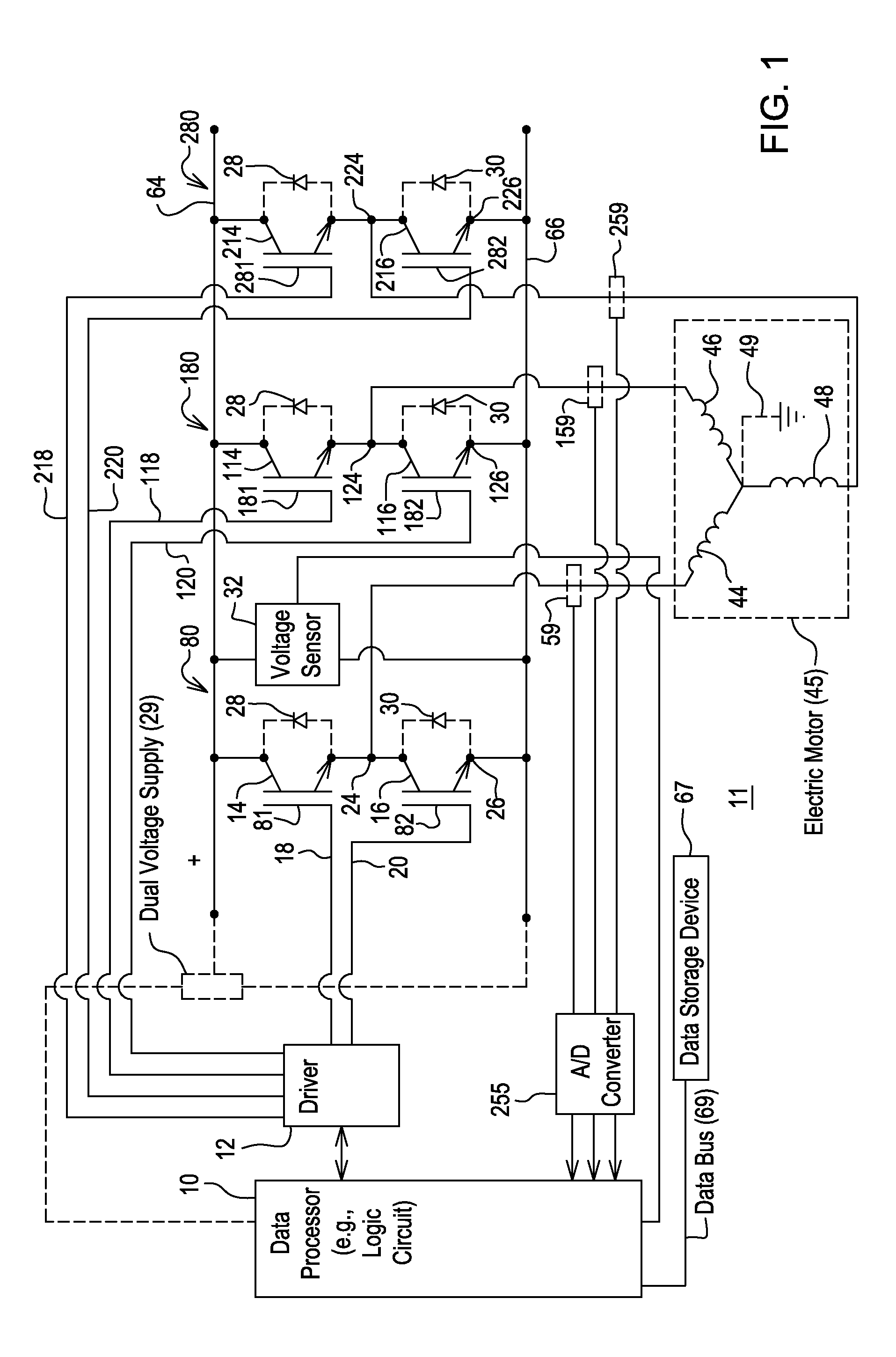 Method and controller for an electric motor with switch testing