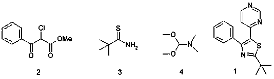 Synthesis process of thiazole substituted pyrimidine compound