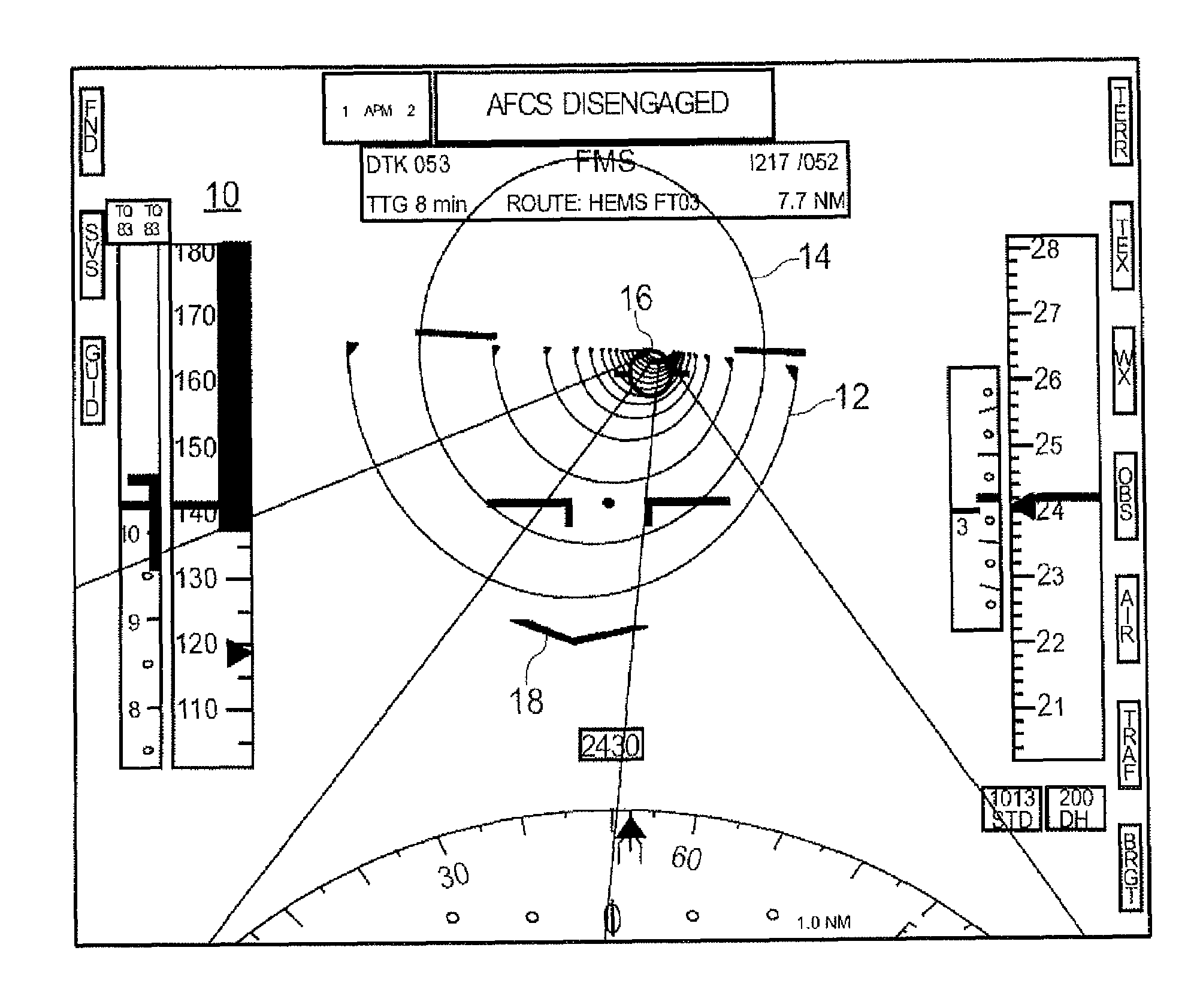 Flight guidance and navigation display for a helicopter