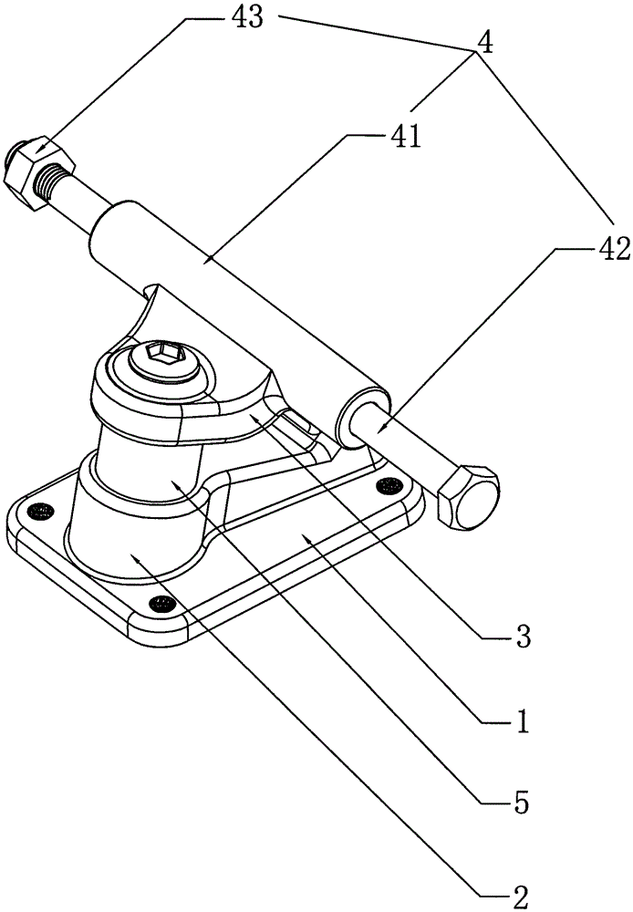 One-piece skateboard bracket base and skateboard