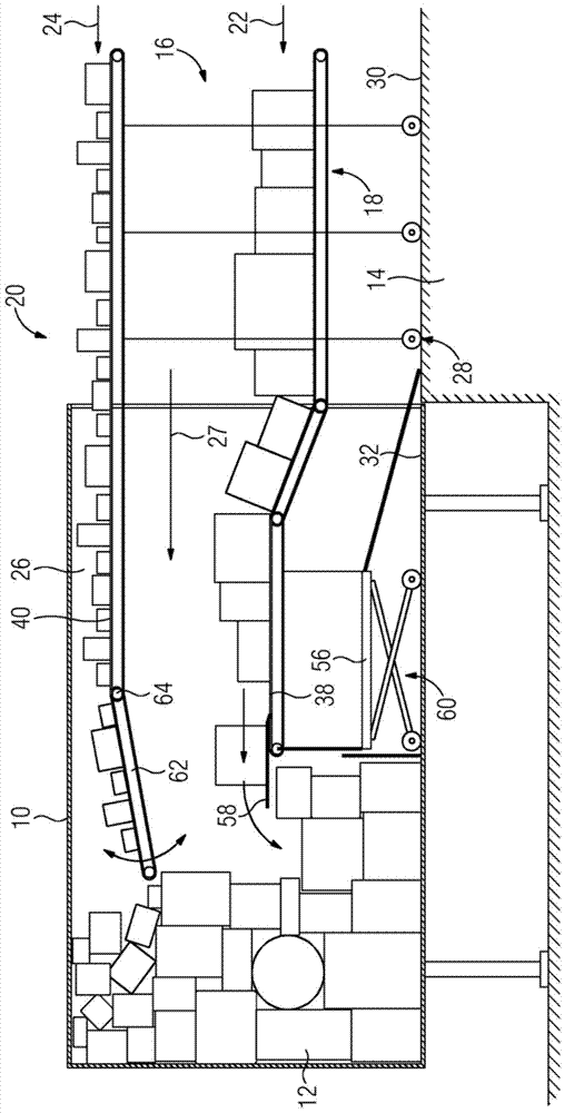 Device and method for loading a transporting unit