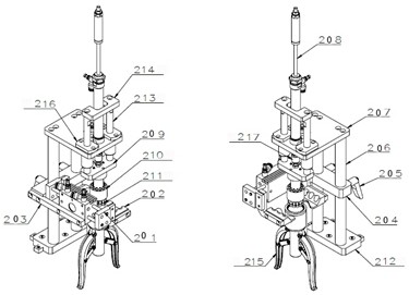 Rubber pillar welding device and use method