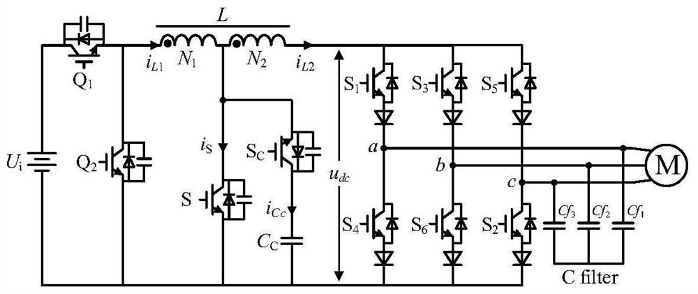 Current-type DC-AC converter for driving low-input-voltage motor and soft switching control thereof