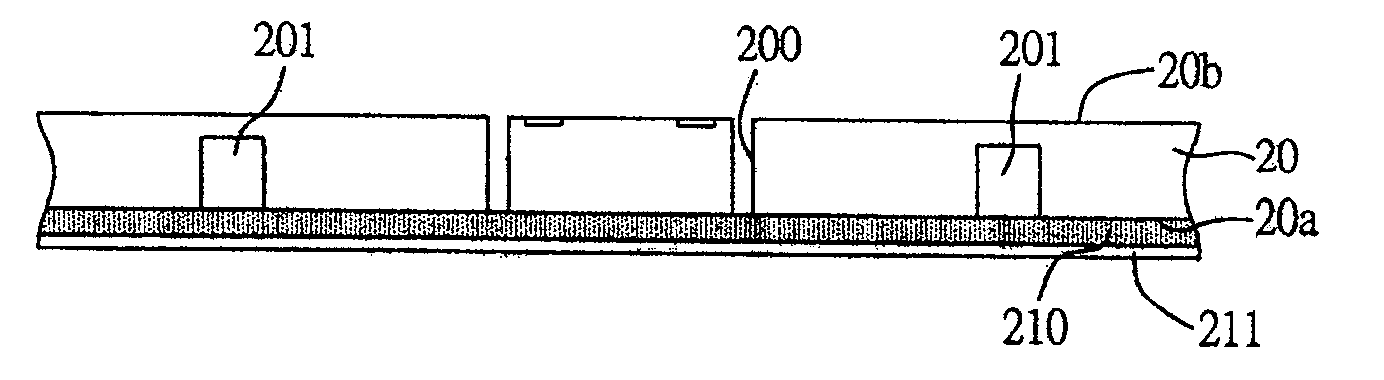 Structure embedded with semiconductor chip and its manufacturing method
