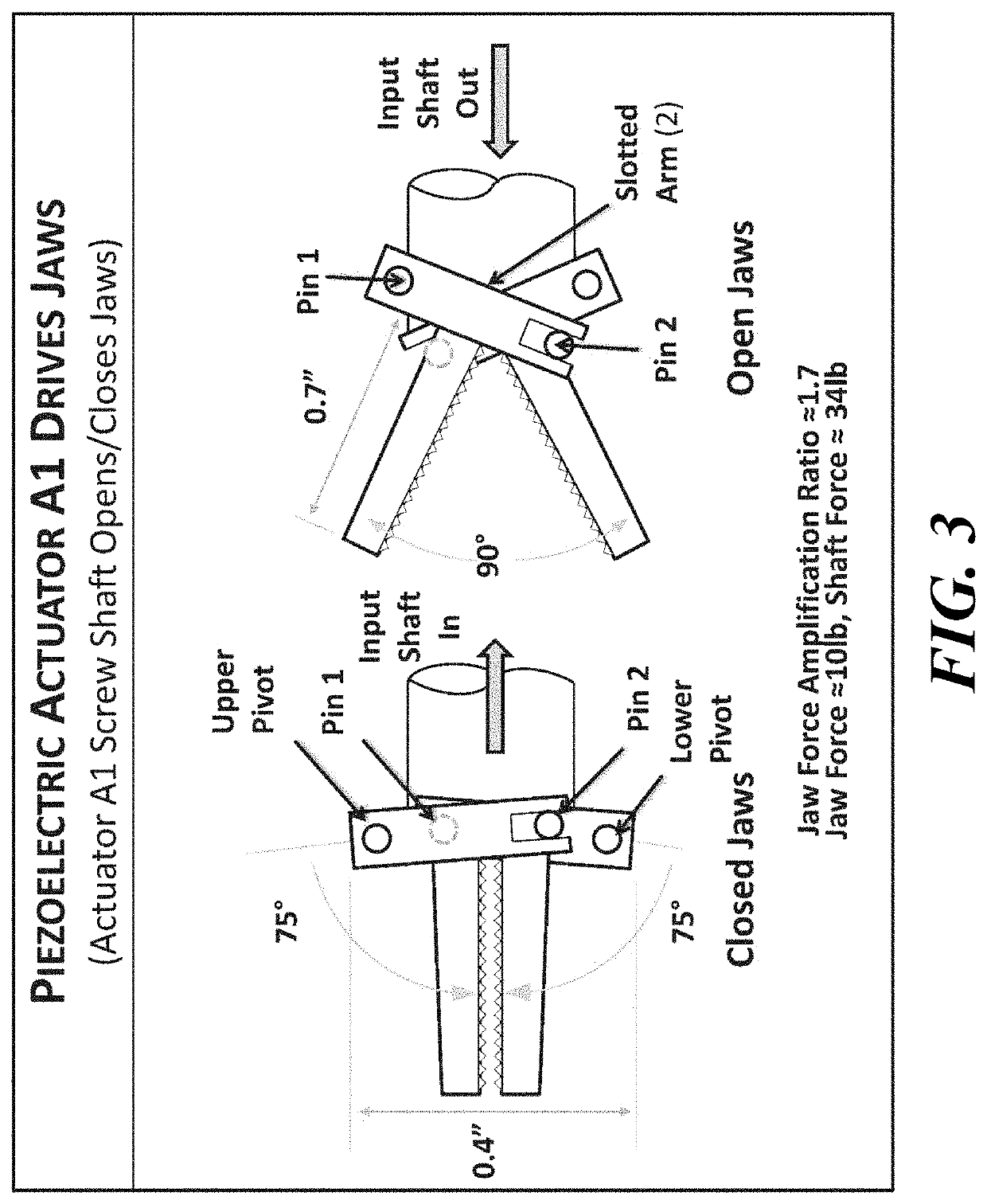 Actuator with a parallel eccentric gear train driven by a mechanically amplified piezoelectric assembly