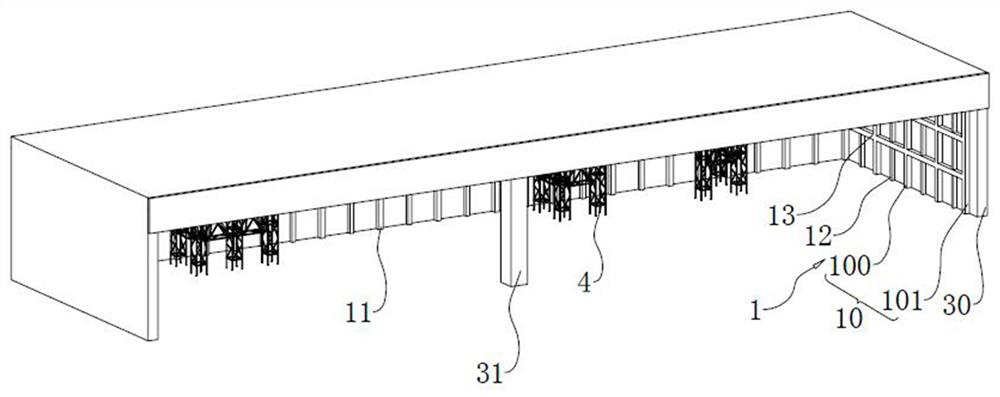 Long-span maintenance hangar truss system and its L-shaped lattice columns