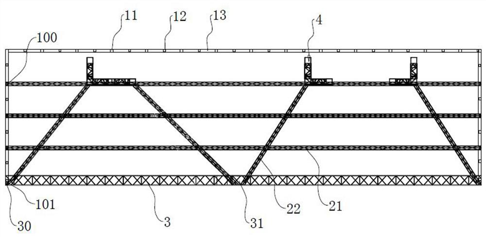 Long-span maintenance hangar truss system and its L-shaped lattice columns