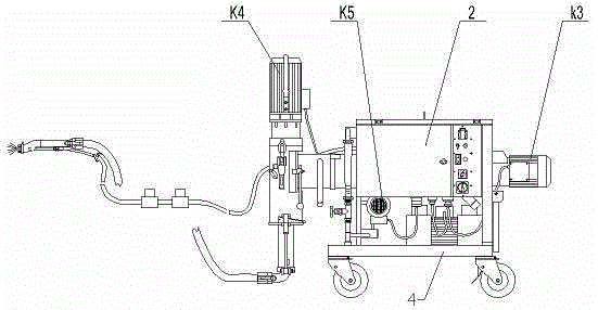 Water and electricity linkage device of fully automatic concrete high-speed spraying machine