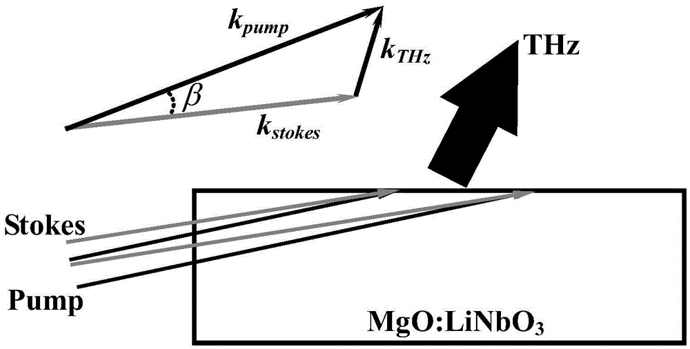 A Terahertz Radiation Source Based on Optical Parametric Effect and Optical Difference Frequency Effect