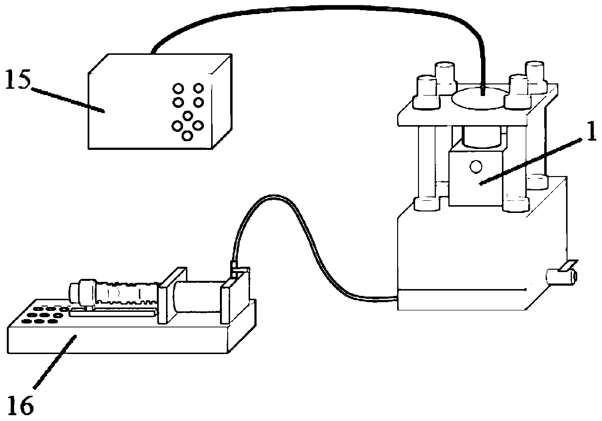 Osmotic pressure device and testing method used for high-pressure solid bentonite test