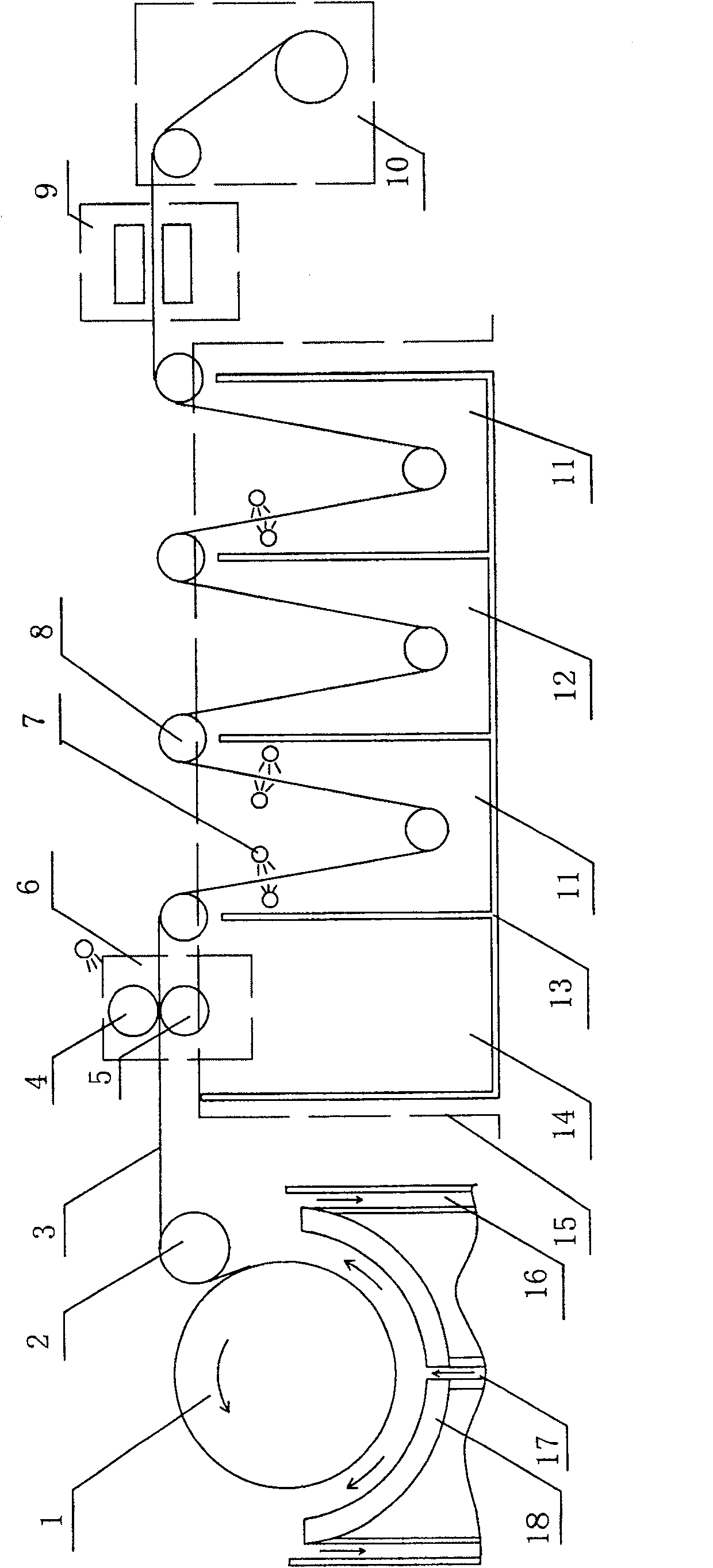 Composite process for producing 210-400 mum superthick electrolytic copper foil, and apparatus thereof