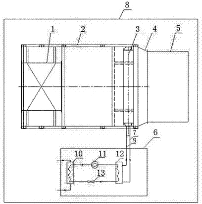 Freezing-preventing heat pump type hot air heating device