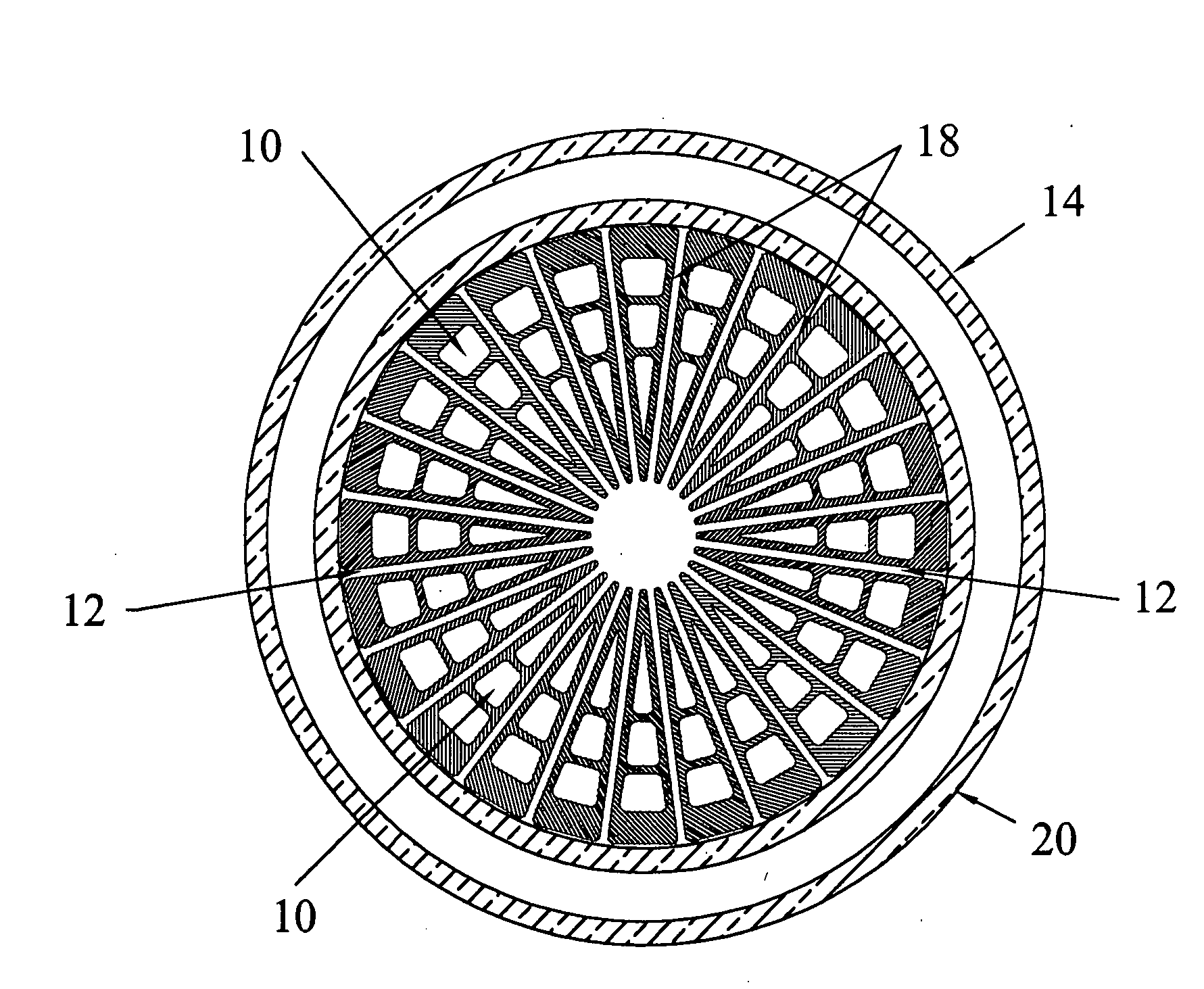 Effective excitation, optical energy extraction and beamlet stacking in a multi-channel radial array laser system