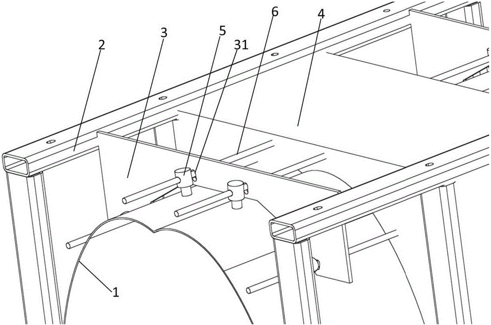 Fixing device for secondary reflection mirror of linear Fresnel heat absorber