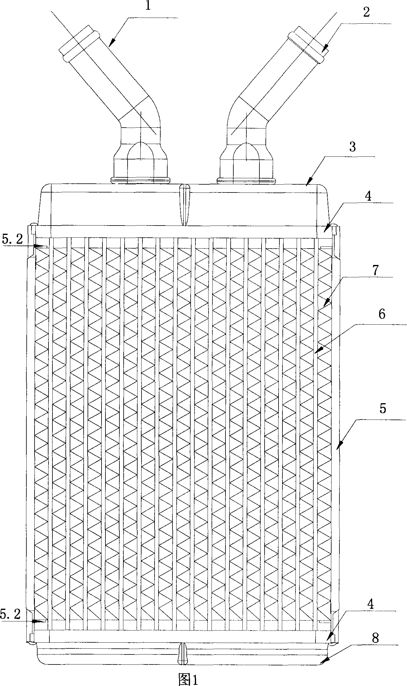 Elbow conjunction structure for side plate and heat radiation belt of novel vehicle warm air