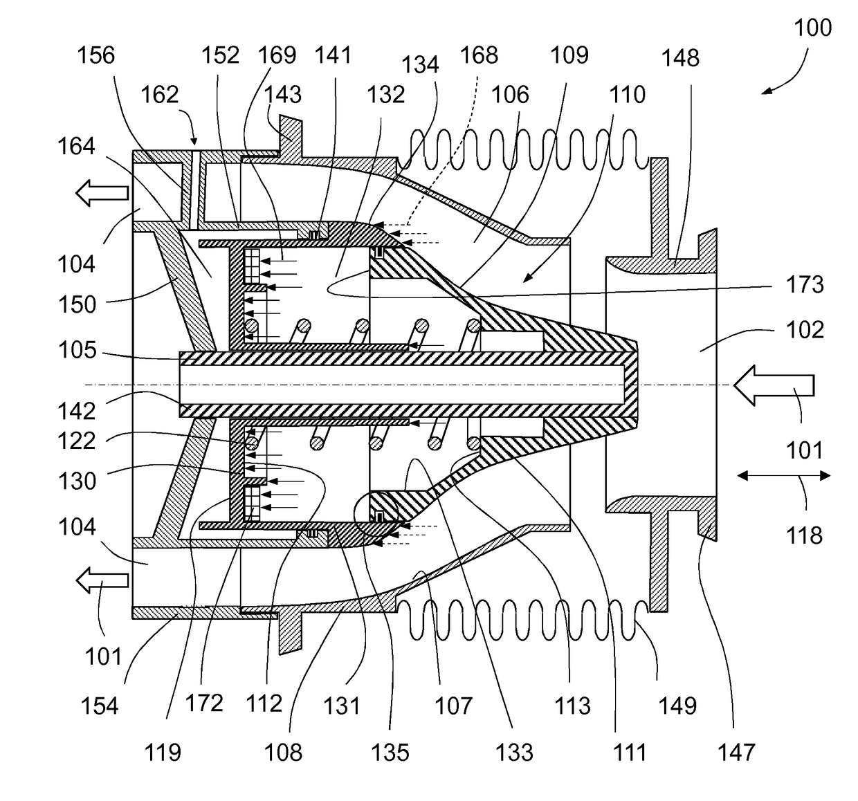 An exhaust gas pressure regulator for a combustion engine