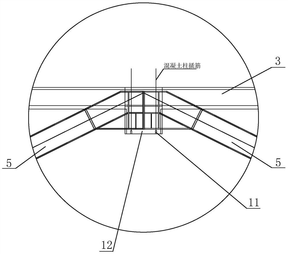 Underground temporary fold line steel frame supporting system and construction method