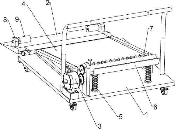 A device for rolling turf in a turf plantation field