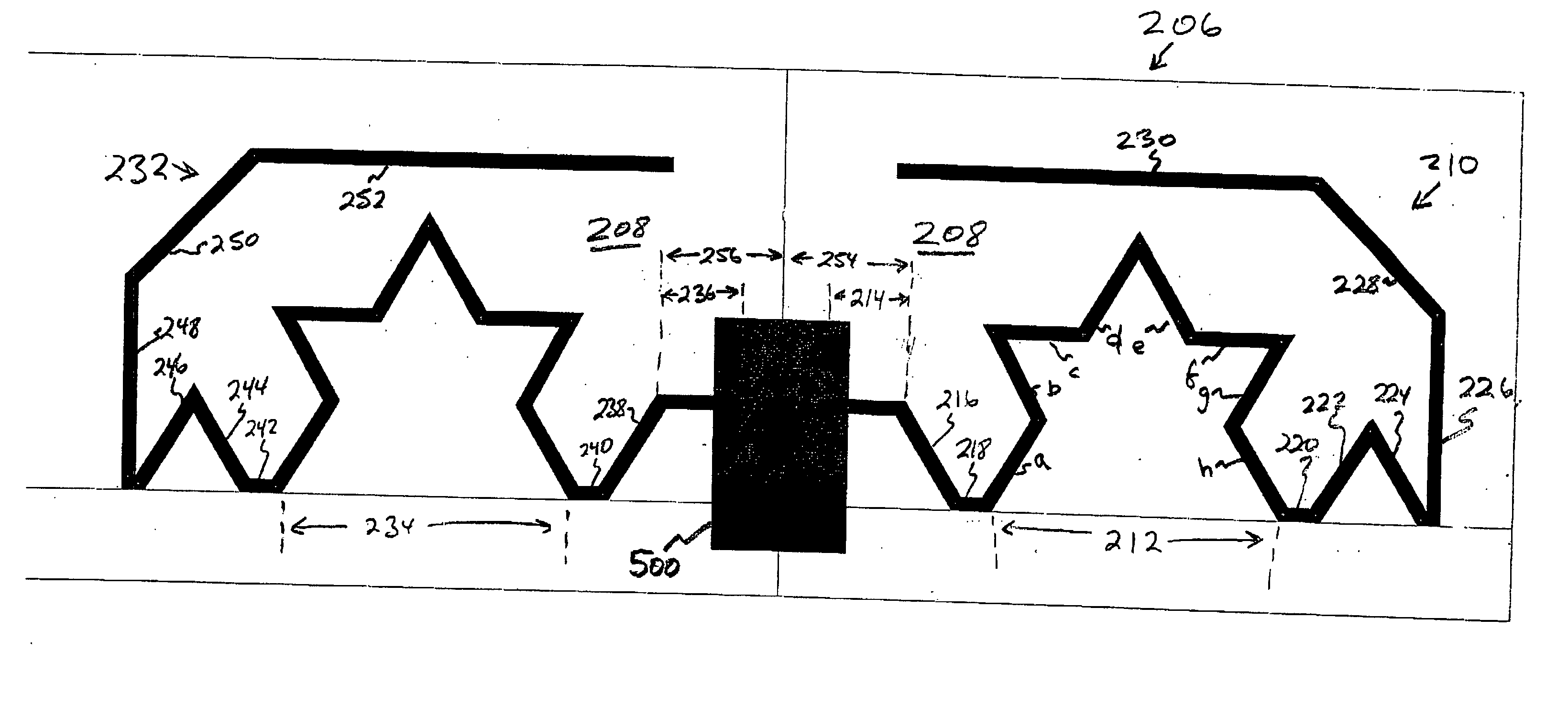 Wireless communications device pseudo-fractal antenna