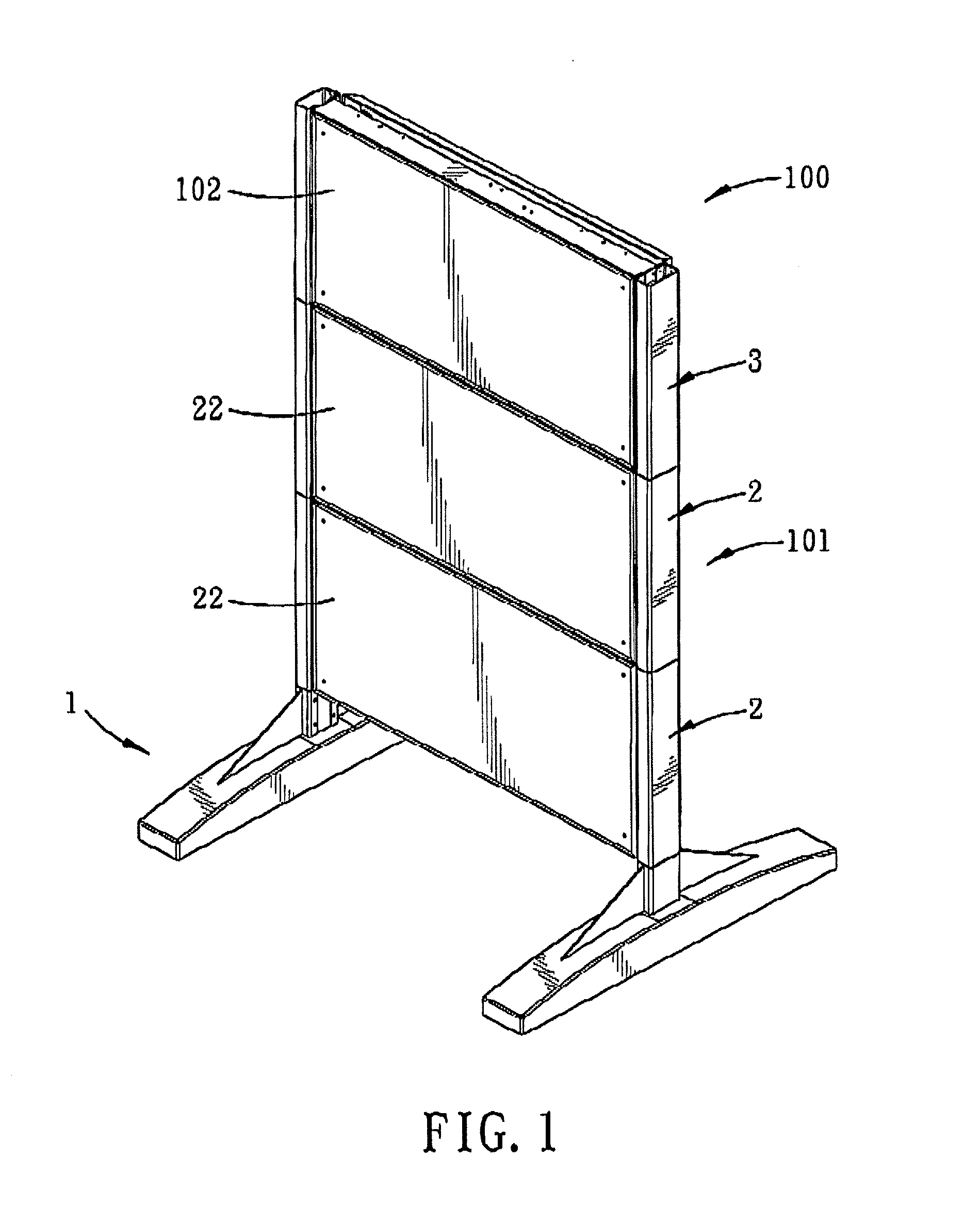 Modular display device having at least one display unit