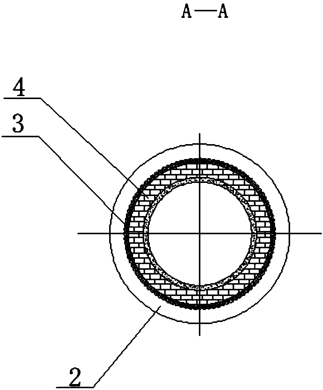 A gasification furnace device with a combined arrangement of water-cooled walls and refractory brick walls