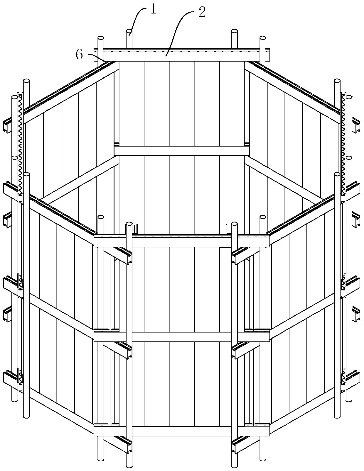 Deep foundation pit supporting structure