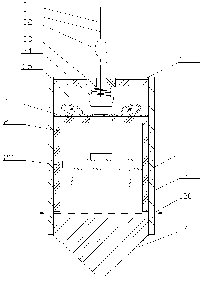 Collection method of water sample collector