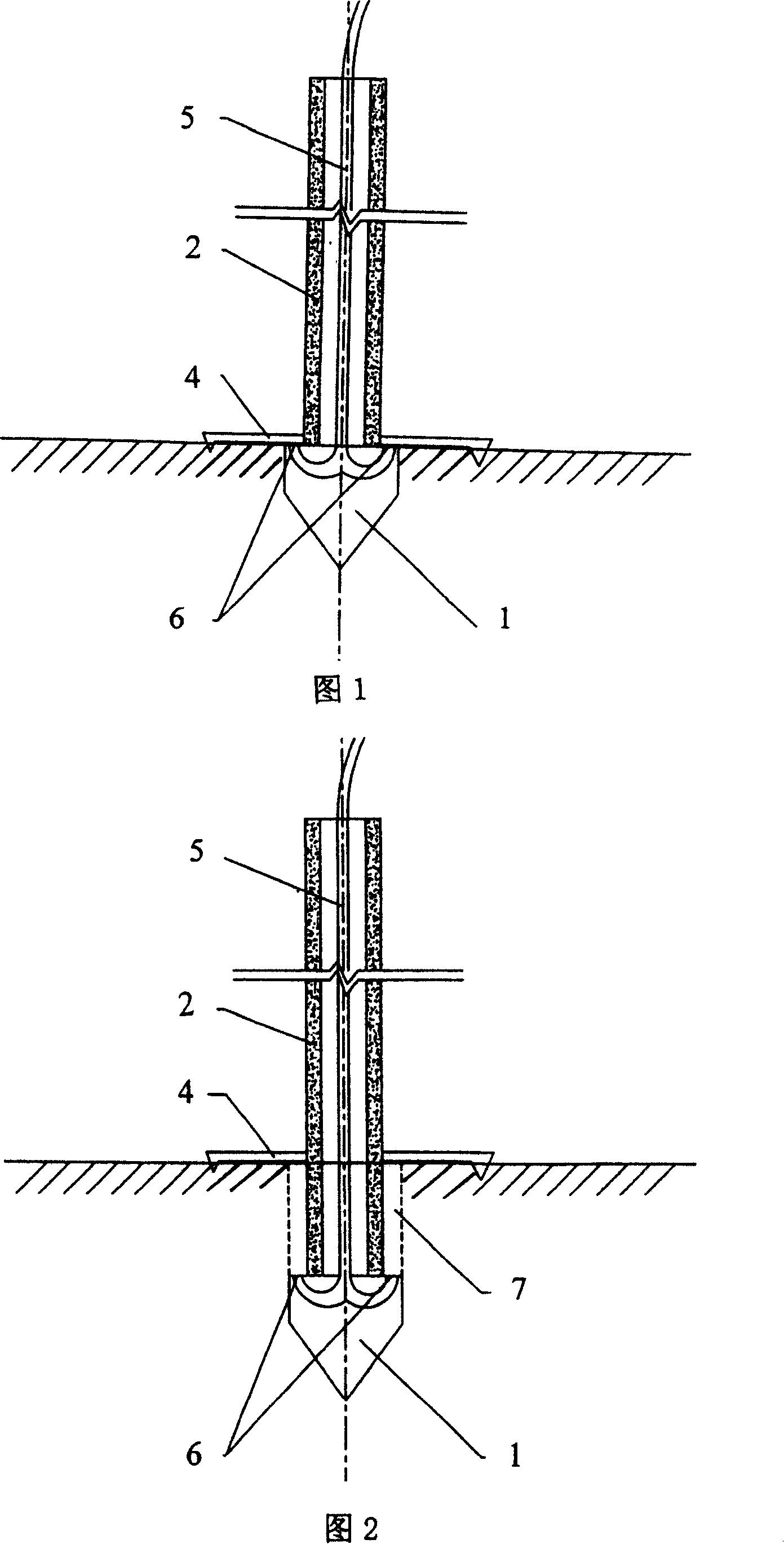 Method for construction of large head expanding combined pile