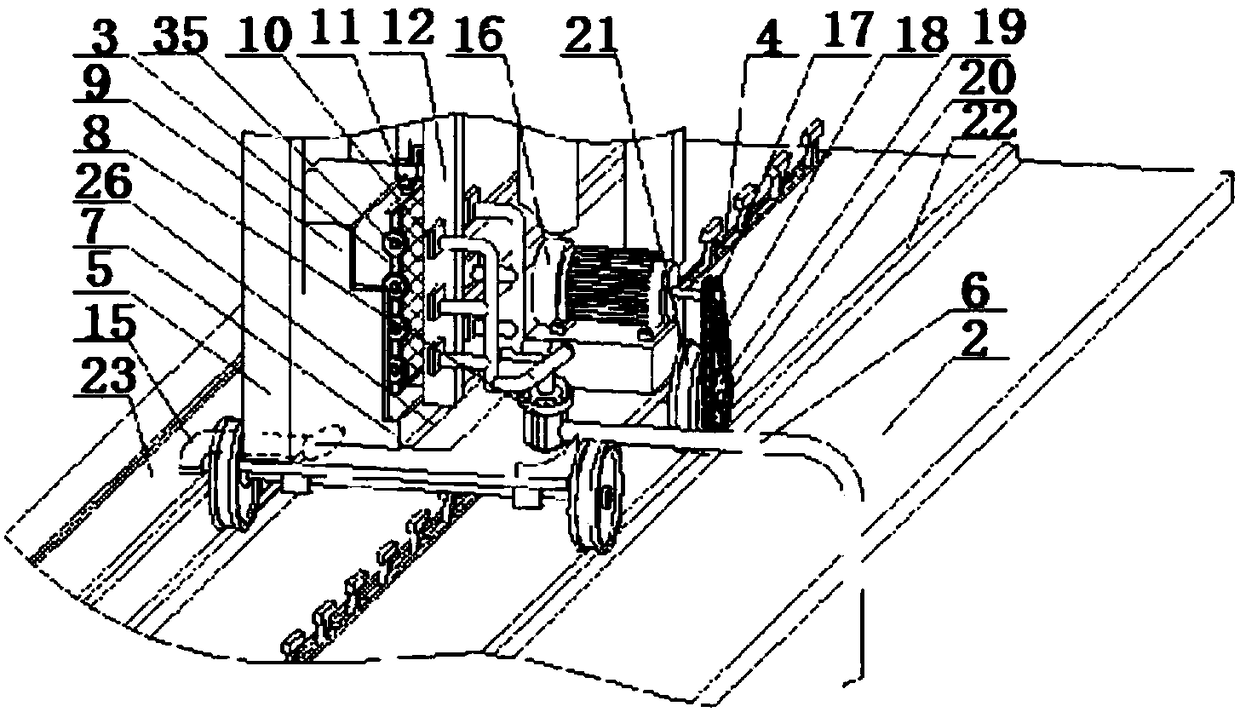 A lift-and-release type water conveyance open channel automatic pollution interception and decontamination device