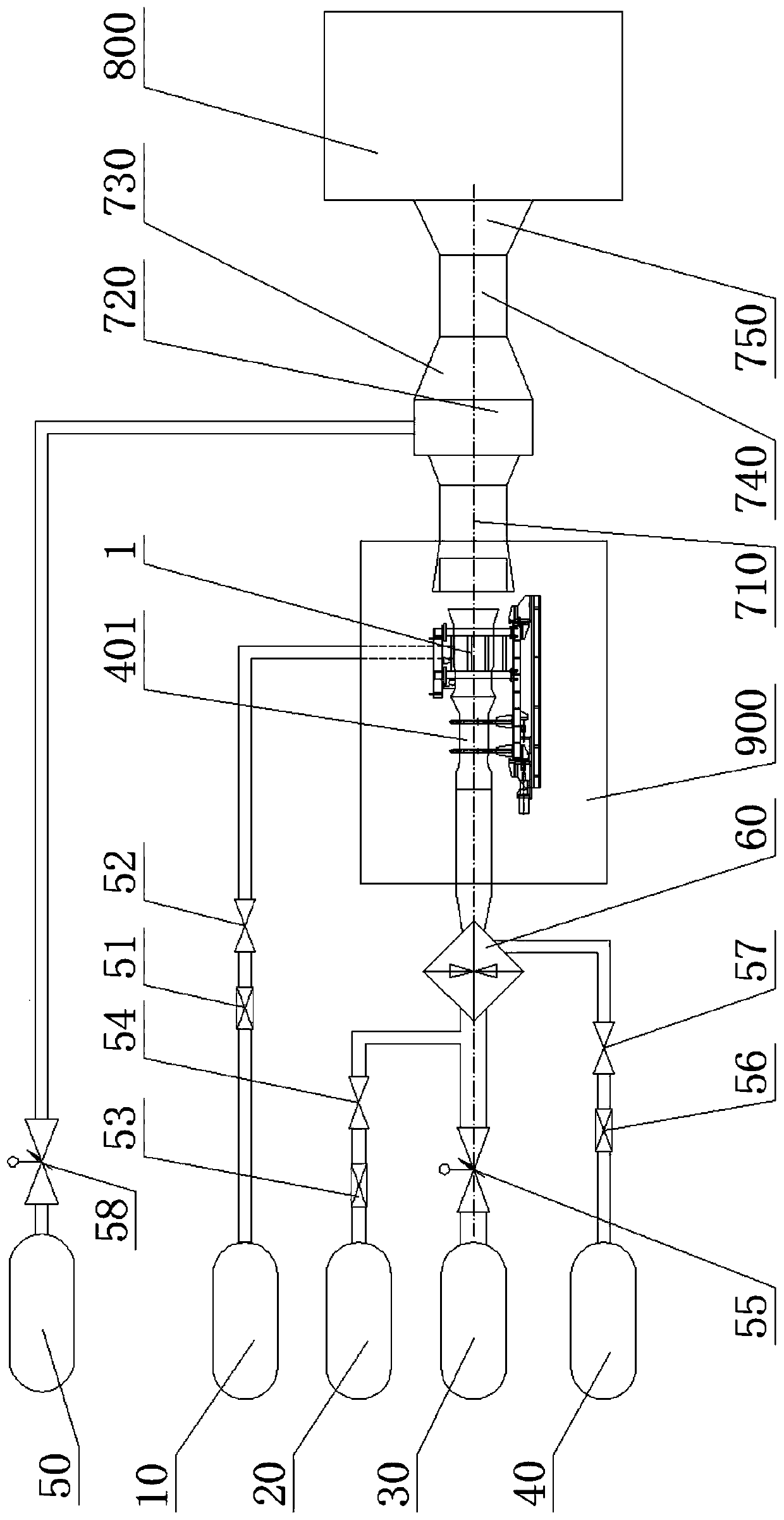 Supersonic engine test bench and test method of supersonic engine by adopting same