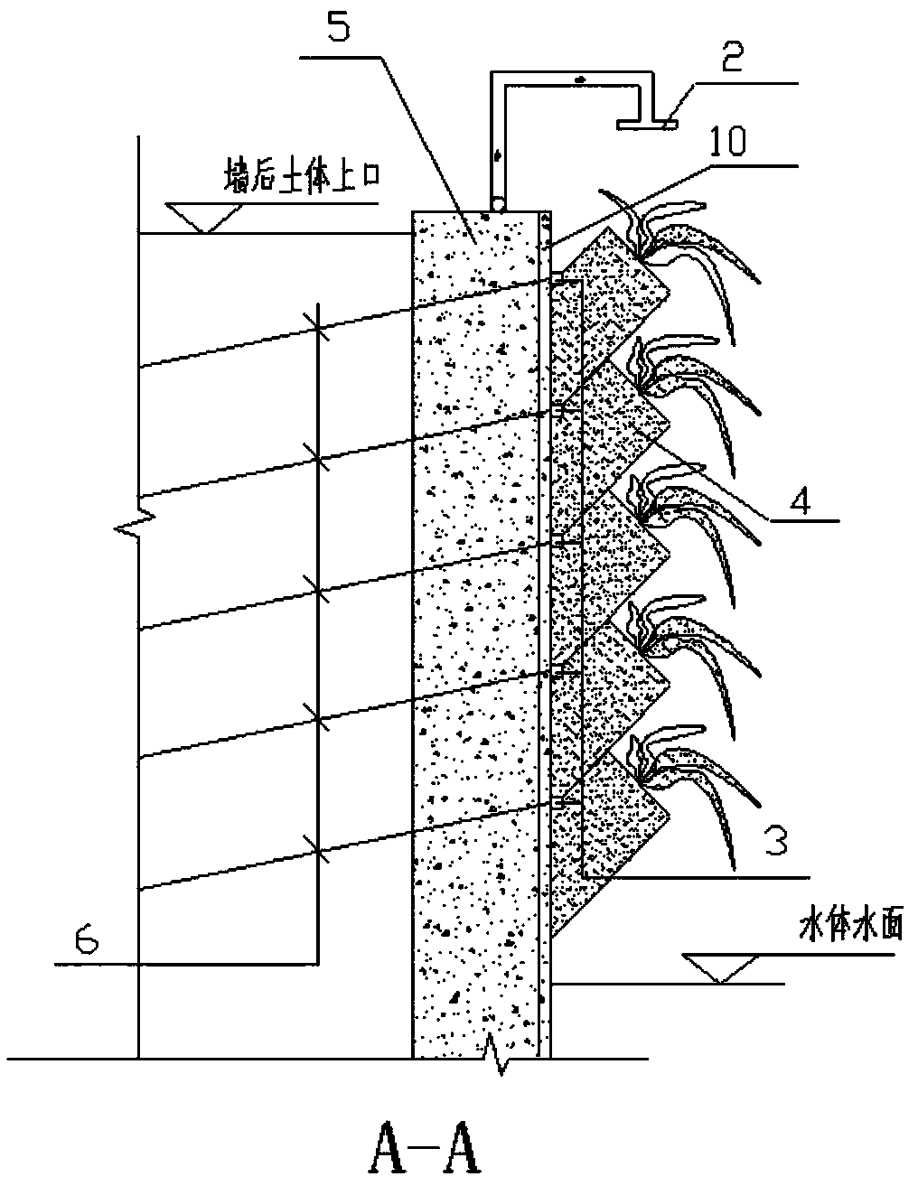 Vertical revetment three-dimensional greening system and manufacturing method thereof