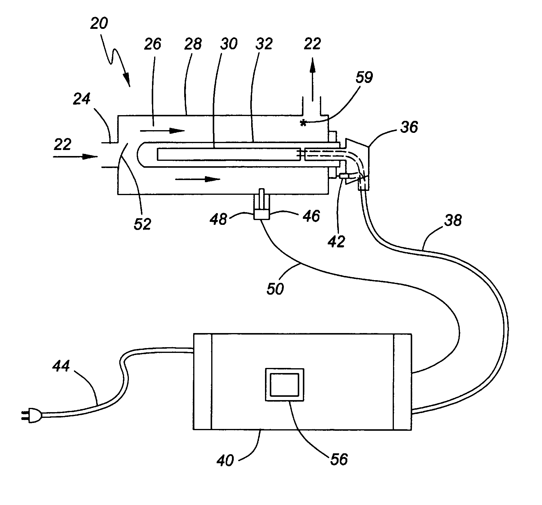 Fluid treatment system with UV sensor and intelligent driver