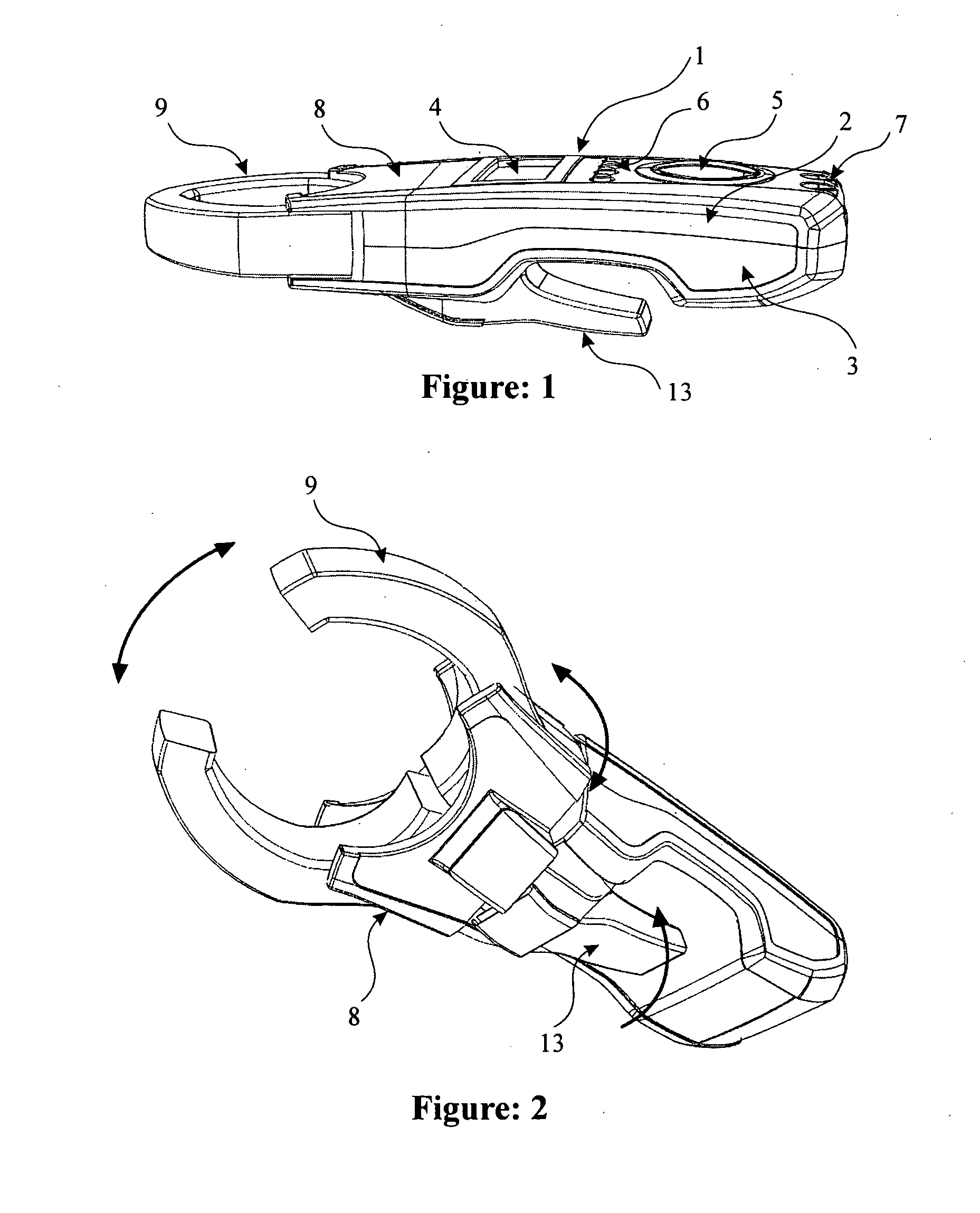 Clamp meter with safe trigger mechanism