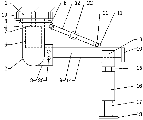 Medical fixing bracket with lifting type crane tower