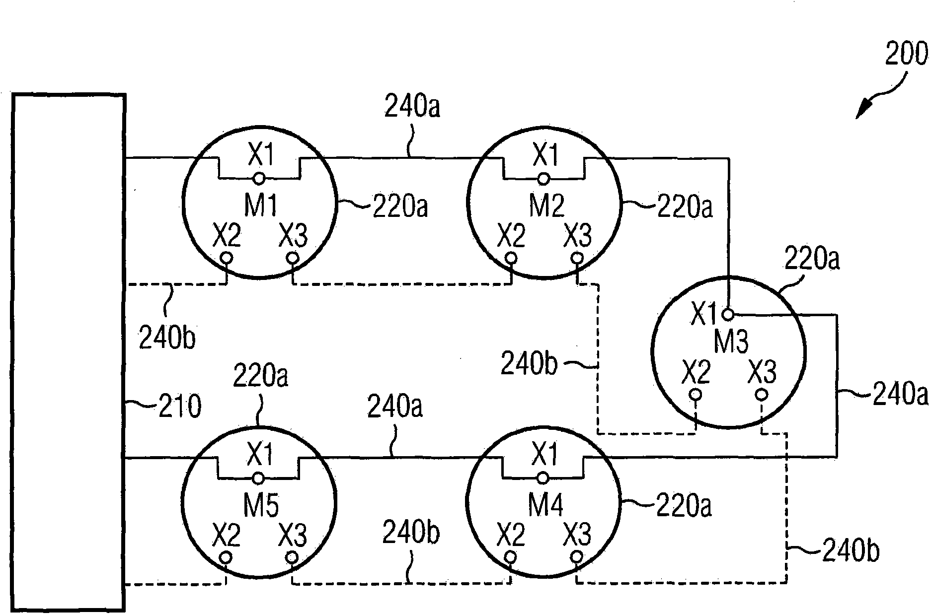 Interface for connecting a converter device to two-wire line