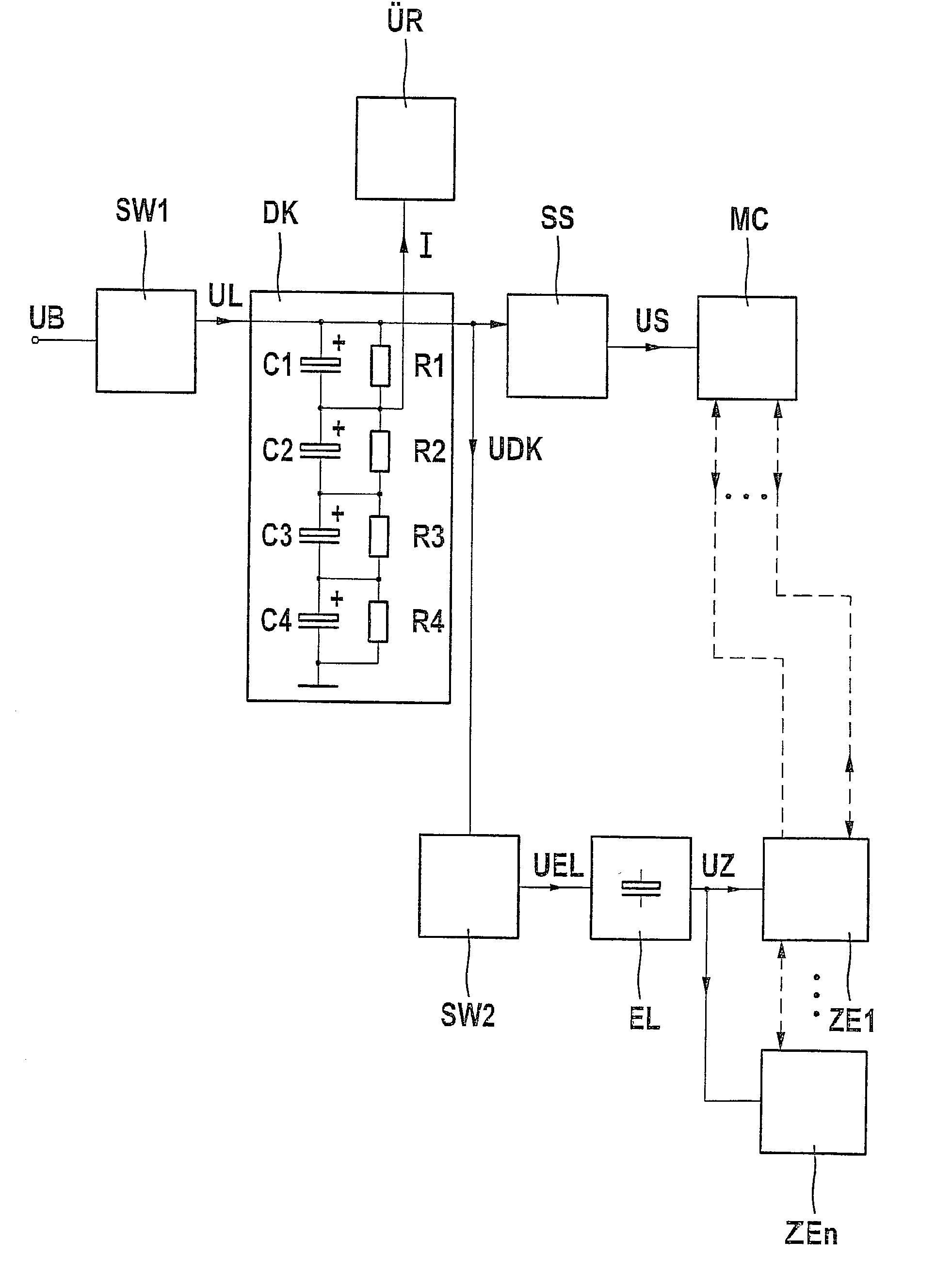 Circuit arrangement for the power supply of protective devices for the passengers of a vehicle