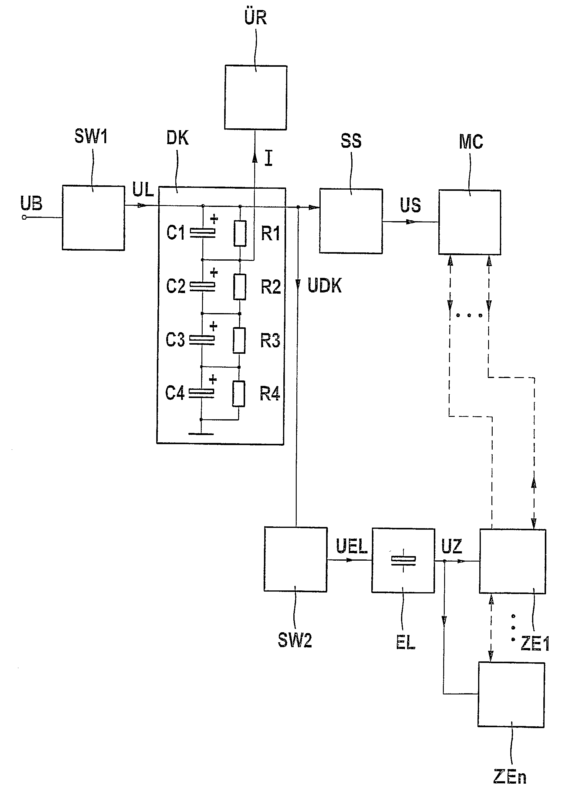 Circuit arrangement for the power supply of protective devices for the passengers of a vehicle