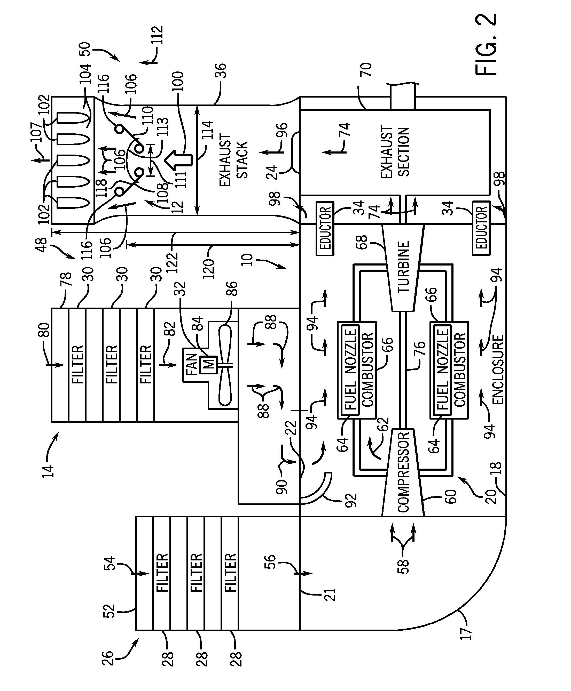 System for managing exhaust flow for a gas turbine