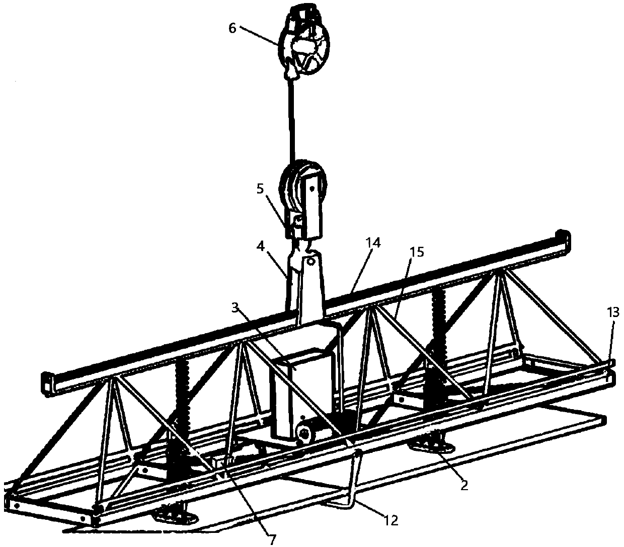 Safety lifting device for wind energy apparatus, and working method thereof