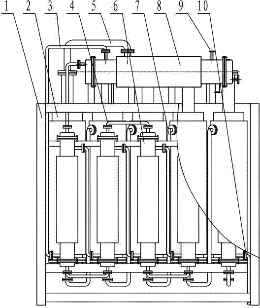 Climbing film type multi-effect water distillator