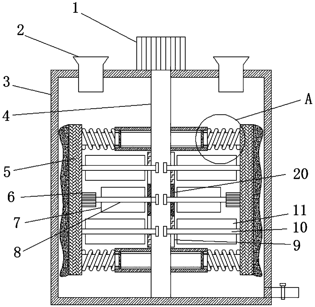 Raw material preparation device for sewage treatment
