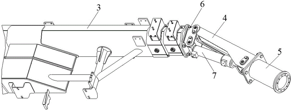 Guniting vehicle and arm support structure of guniting vehicle