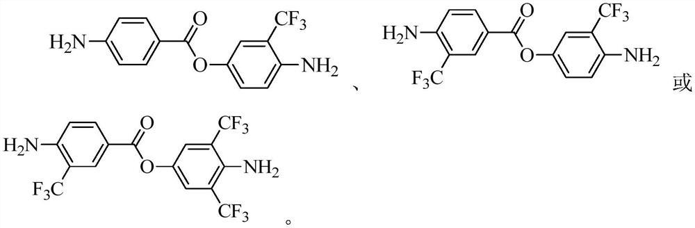 Trifluoromethyl substituted aromatic diamine compound containing aromatic ester structure and preparation method thereof