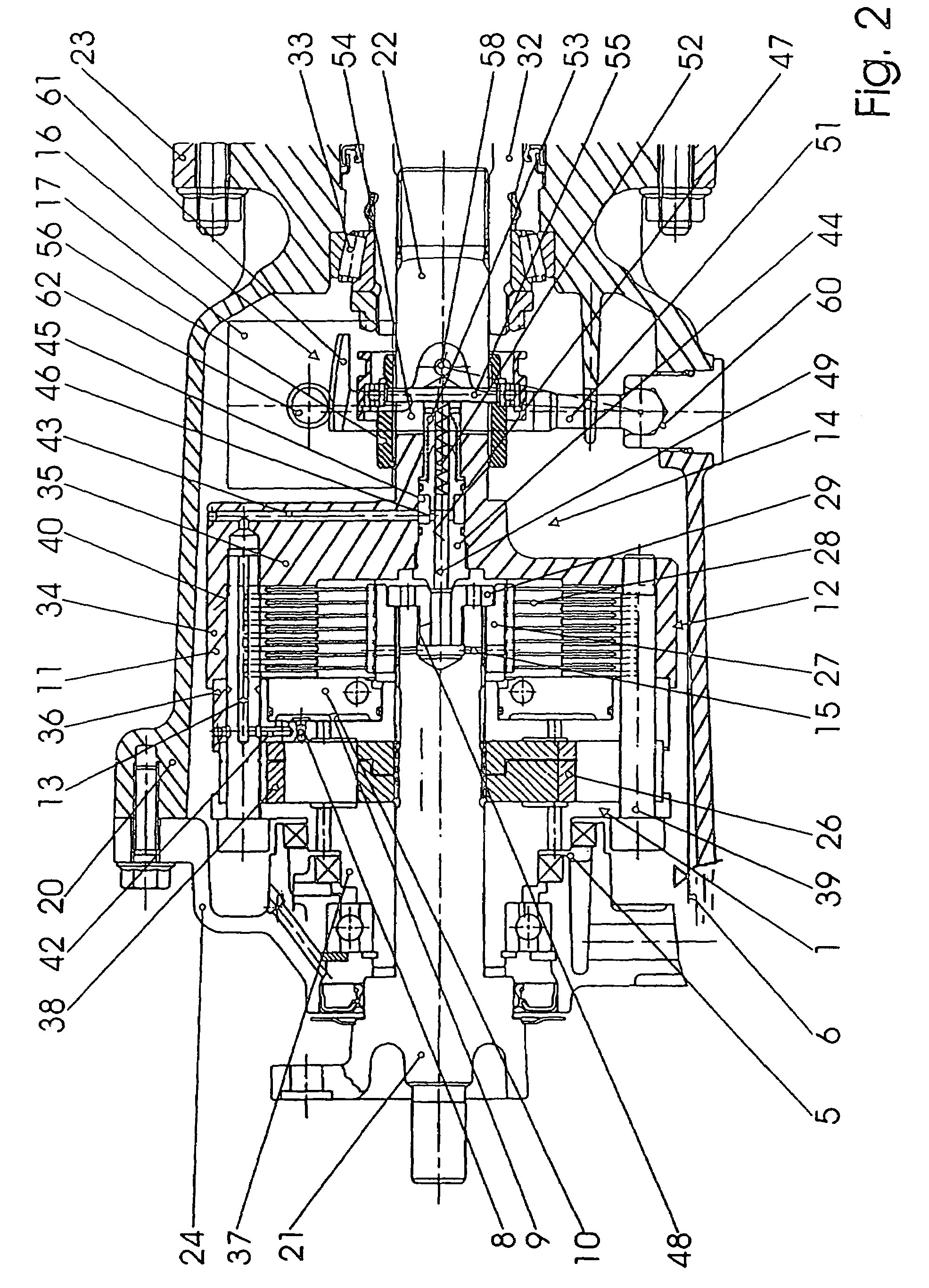Speed differential-dependent hydraulic clutch with a control valve