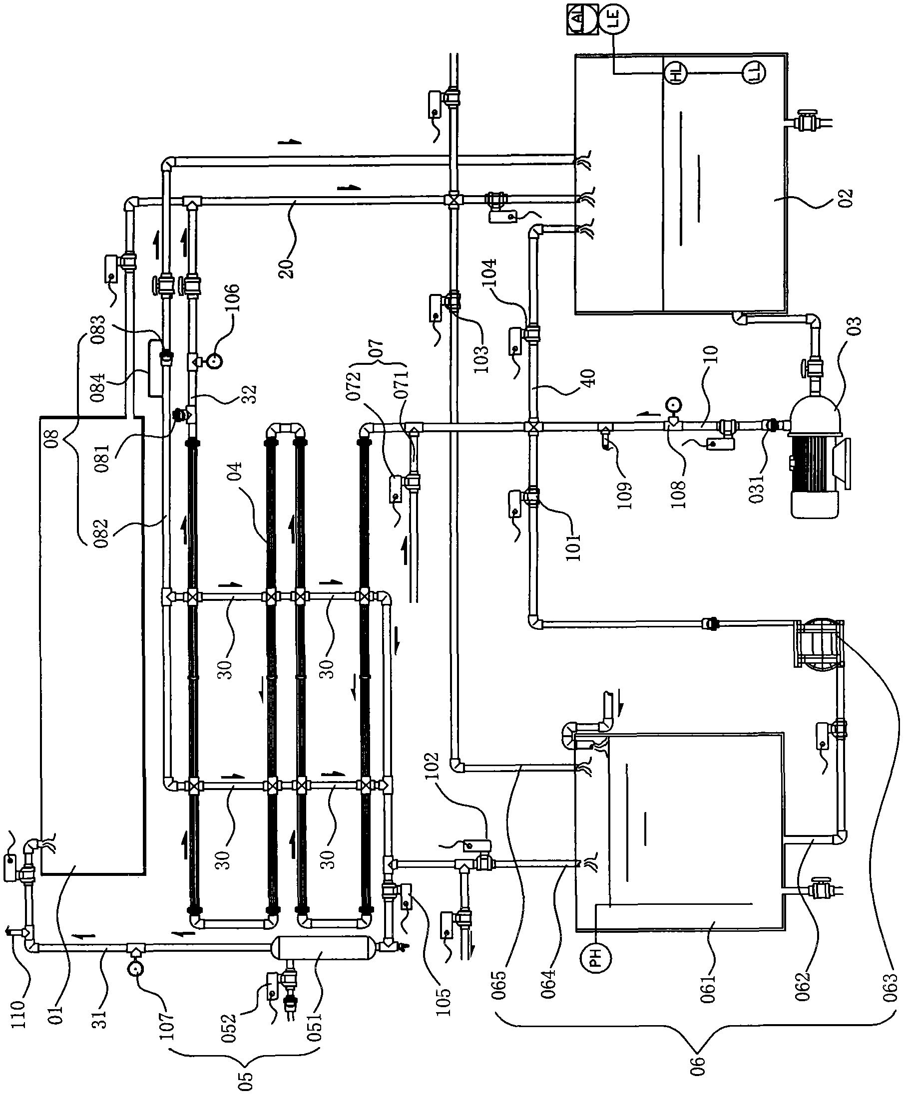 Cleaning system and cleaning method of developing solution circulation process equipment