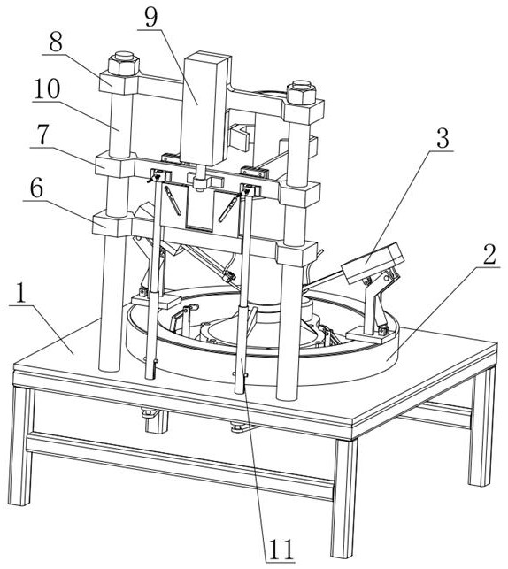 An automatic centering and clamping half-bridge welding device and welding method