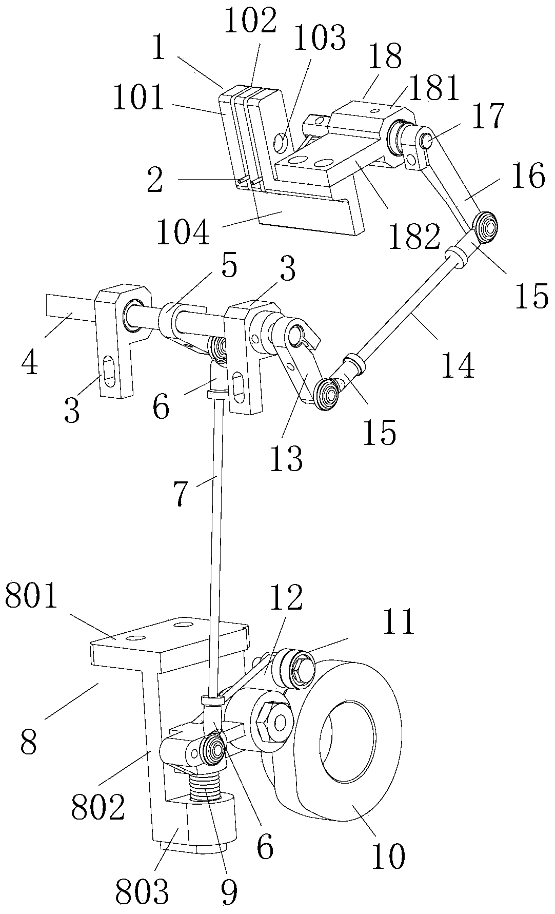 Mechanical drafting device of air jet loom